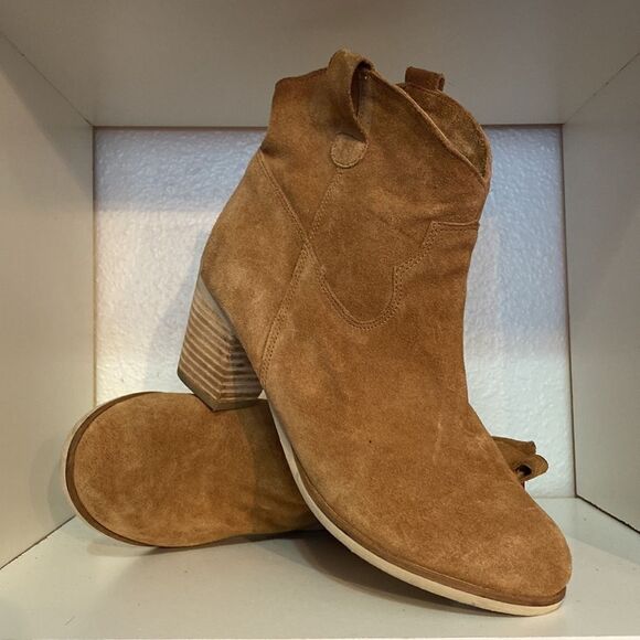 Coconuts by Matisse Tan Suede Western Ankle Booties 7.5 Boho Cowgirl Festival - Picture 5 of 15